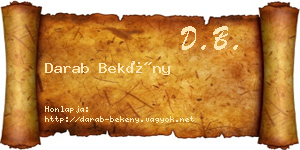 Darab Bekény névjegykártya