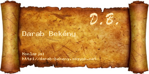 Darab Bekény névjegykártya